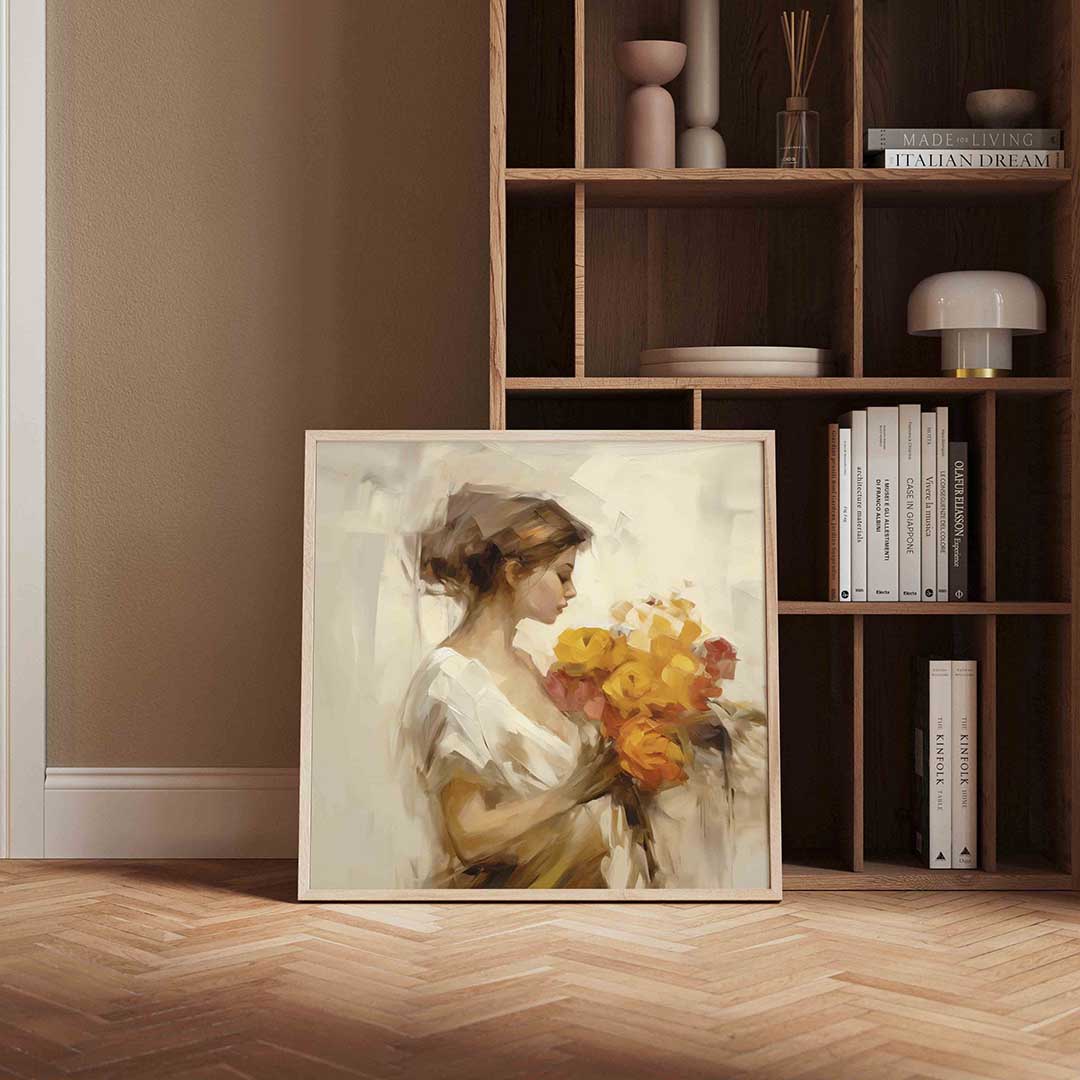 Vrouw met bloemen Poster
