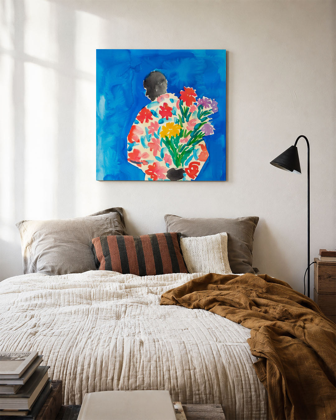 Kleurrijke bloemfiguur Kunstwerk