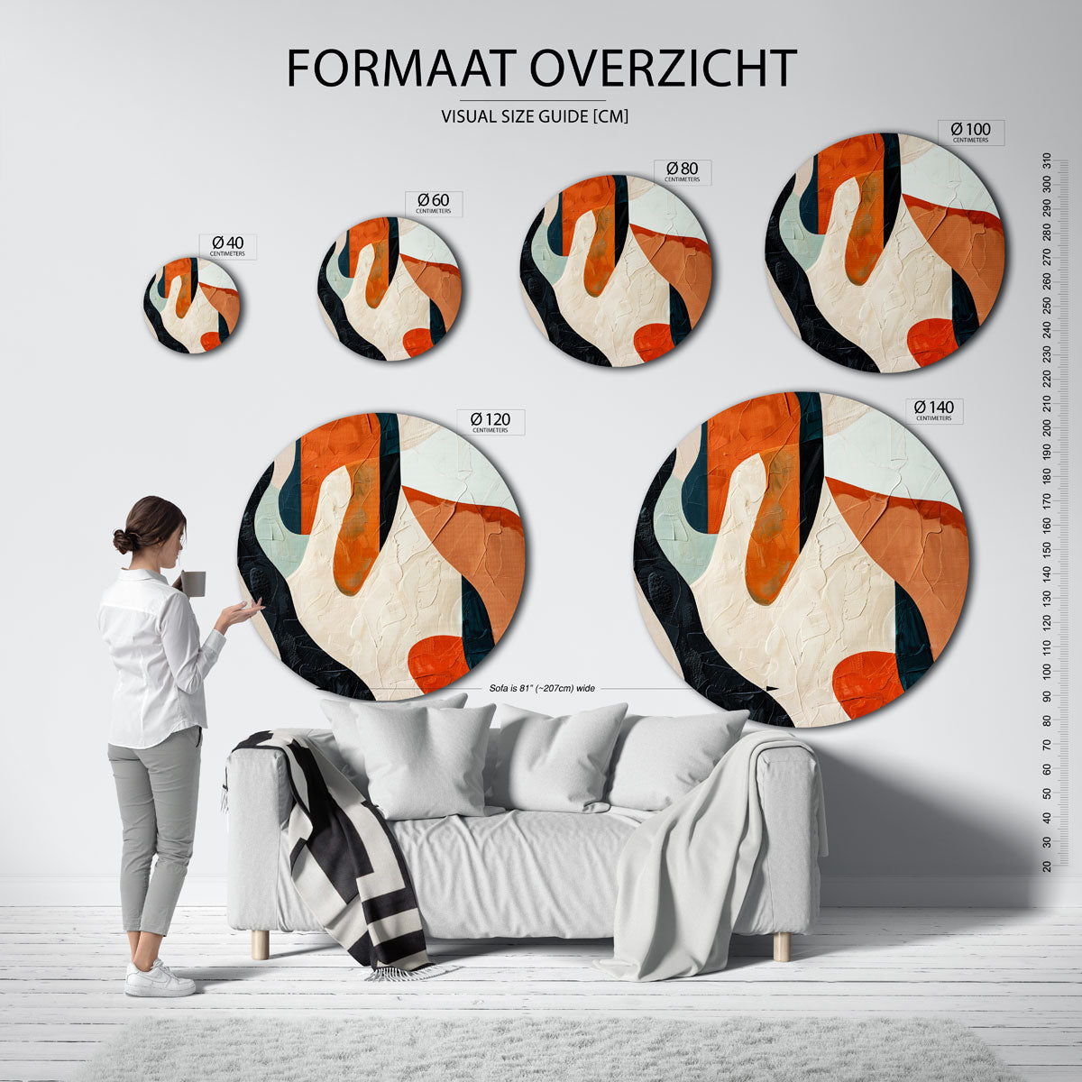 Abstracte vormen Muurcirkel