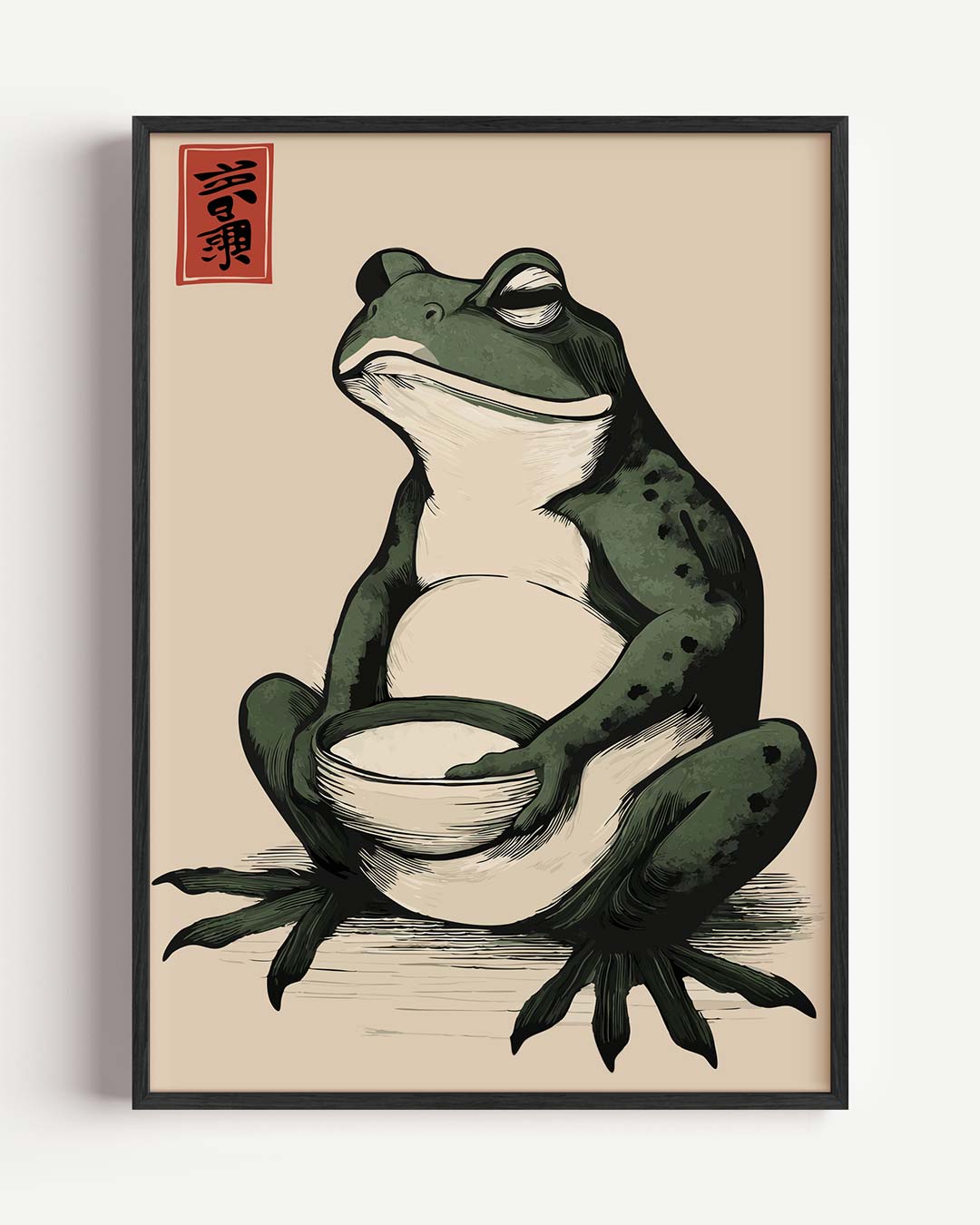 Rustgevende Kikker Poster-WallArtistic