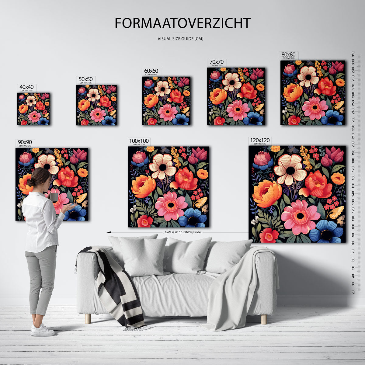Bloemen en vlinders Poster