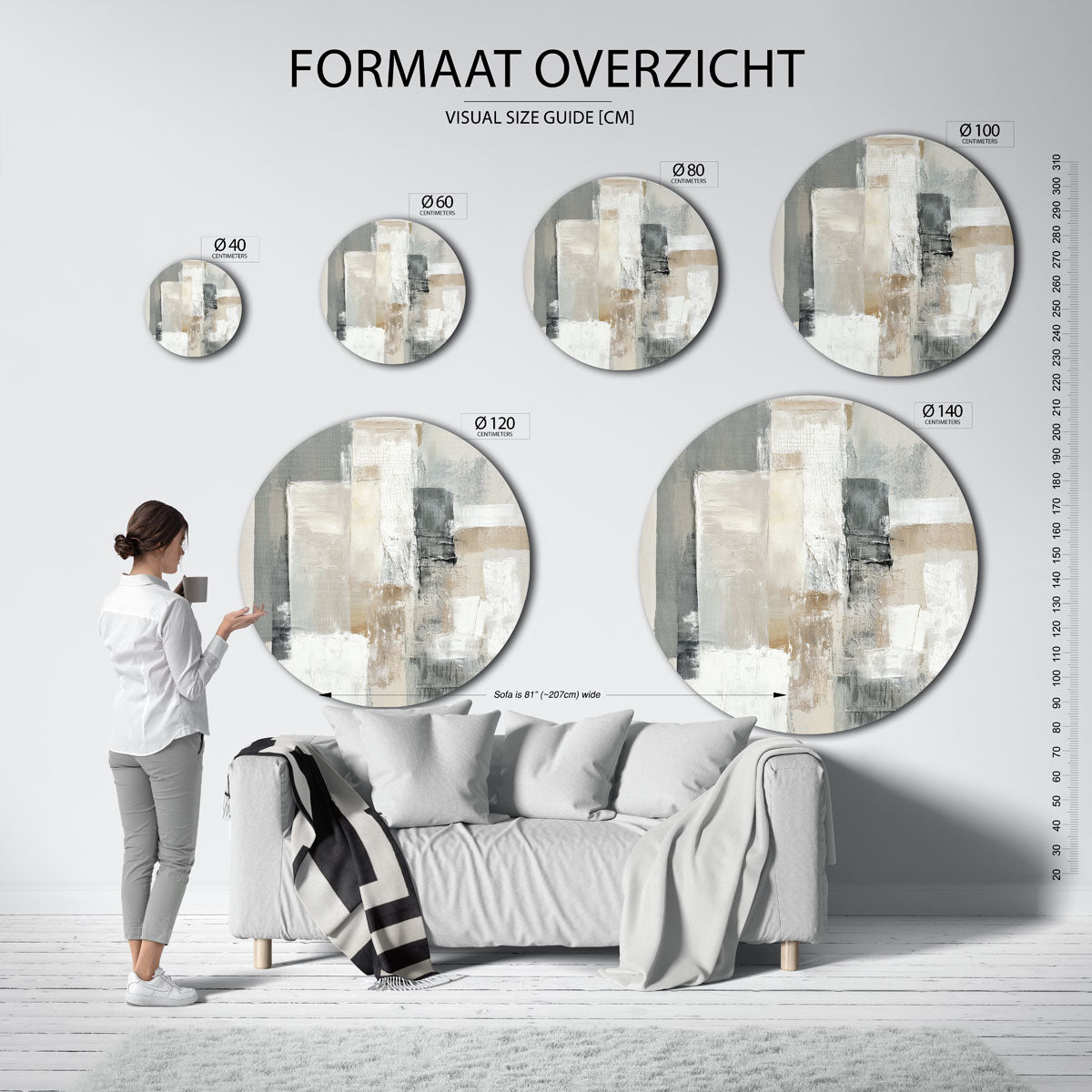 Abstracte vormen Muurcirkel