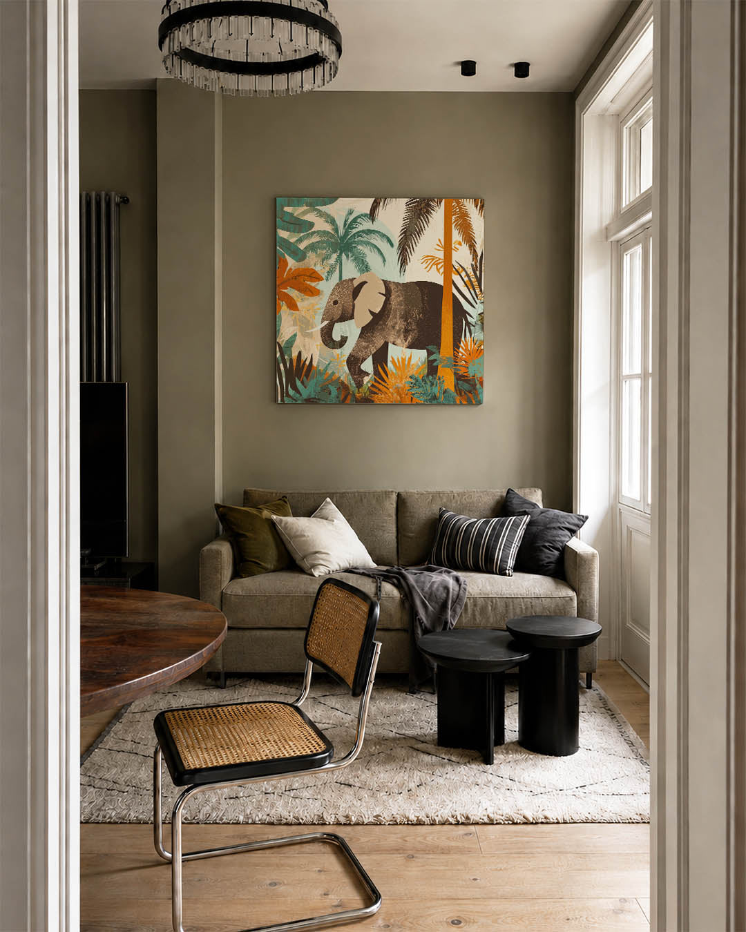 Dierlijke jungle scène Kunstwerk