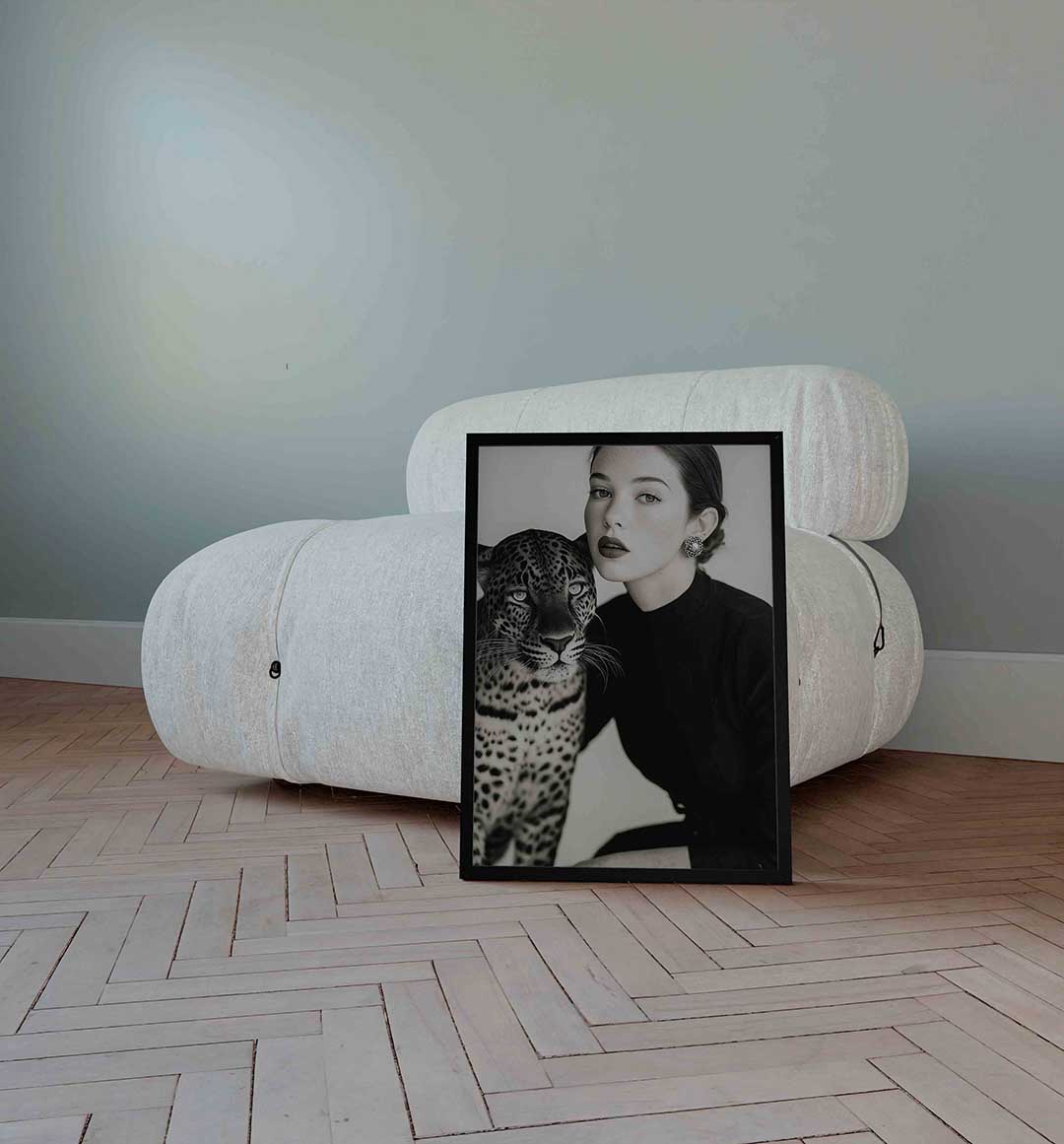 Vrouw met luipaard Poster