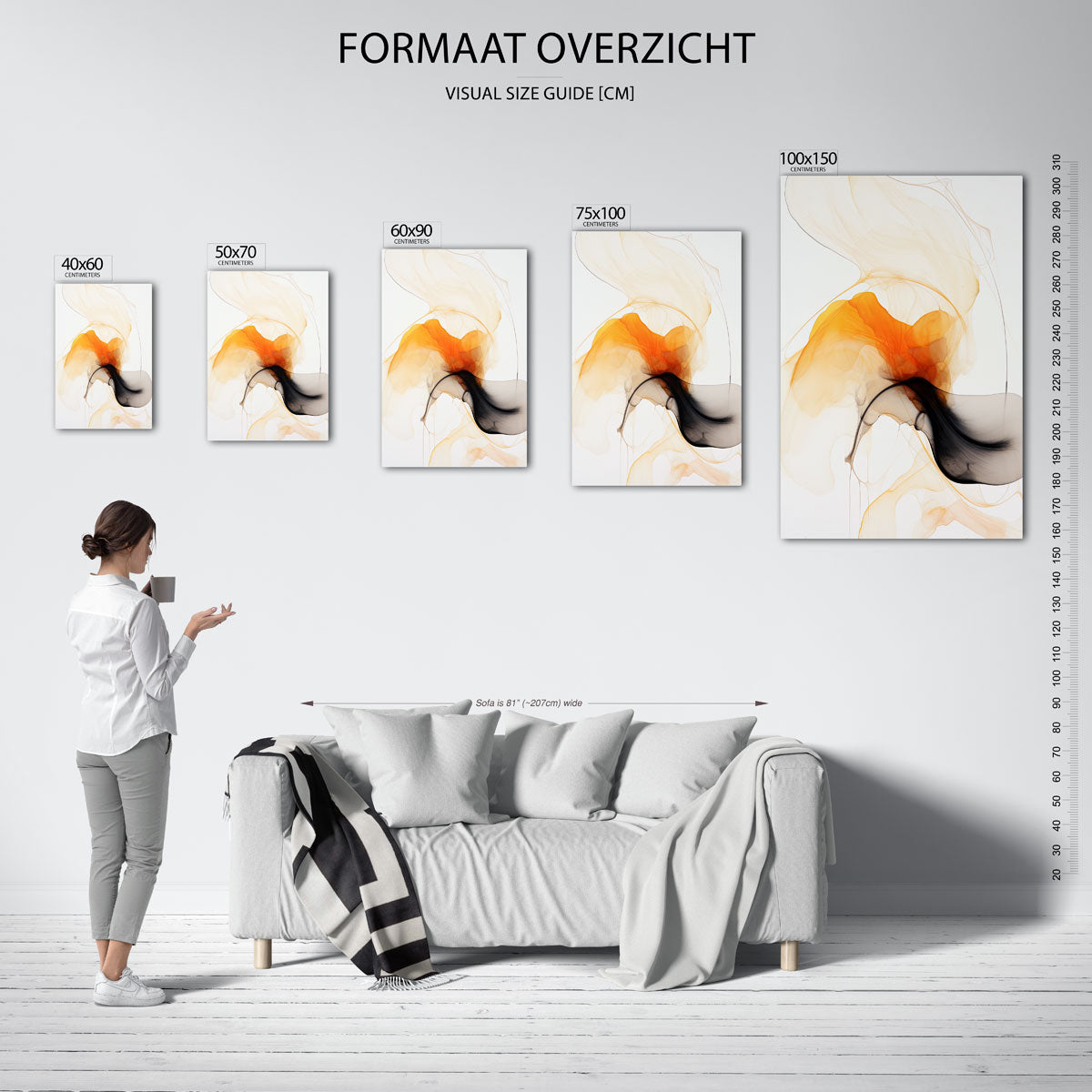 Vloeiende kleurencompositie Kunstwerk
