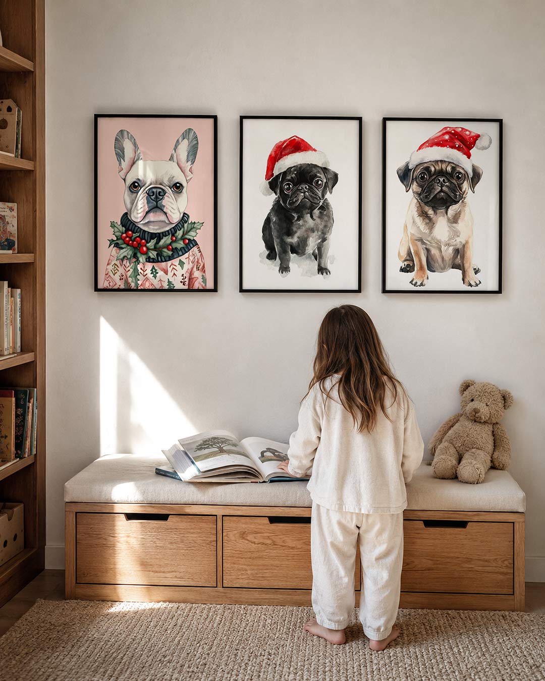 Hond en kerstgroen Posterset