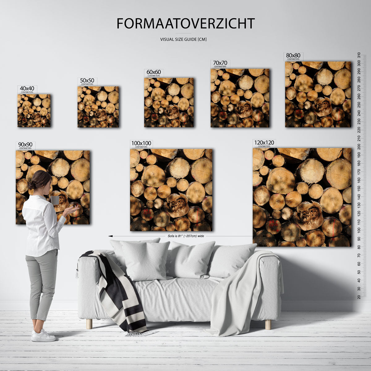 Houtstapel textuur Kunstwerk