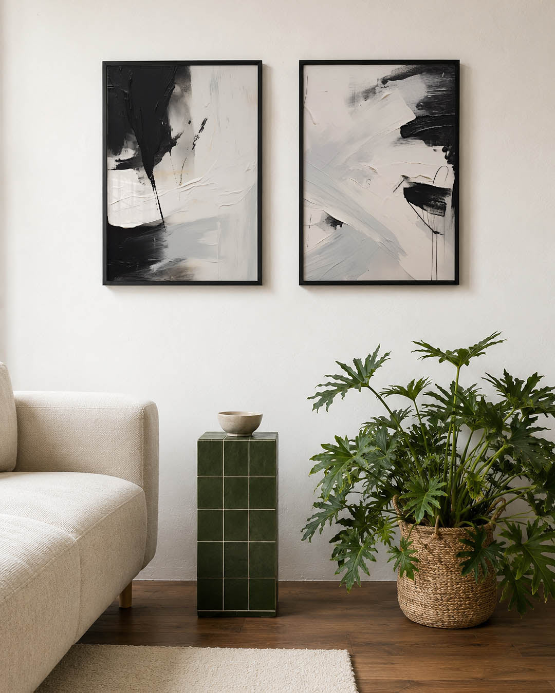 Zwart wit dynamiek Posterset