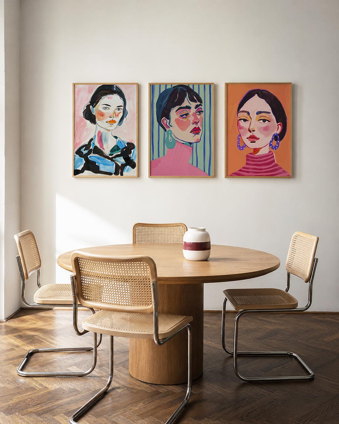 Kleurrijke portretvlekken Posterset