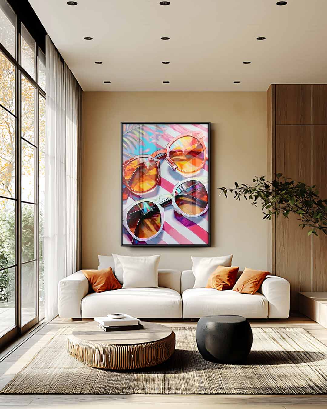 Zonnige Zomerbrillen Kunstwerk-canvas-dibond-plexiglas-wanddecoratie-WallArtistic