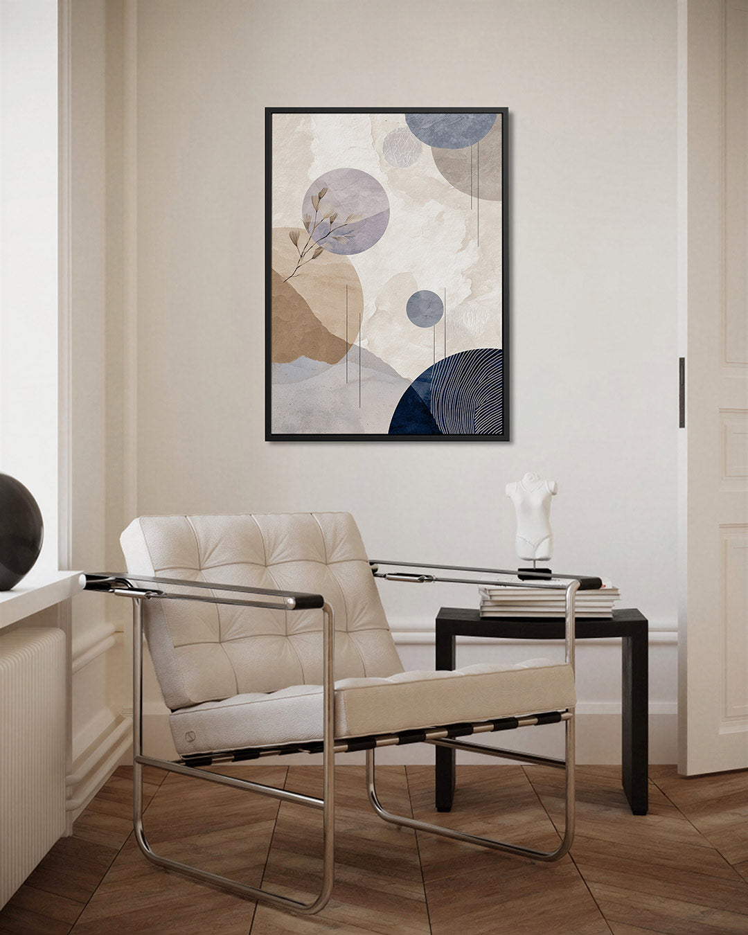 Cirkel en lijn compositie Kunstwerk