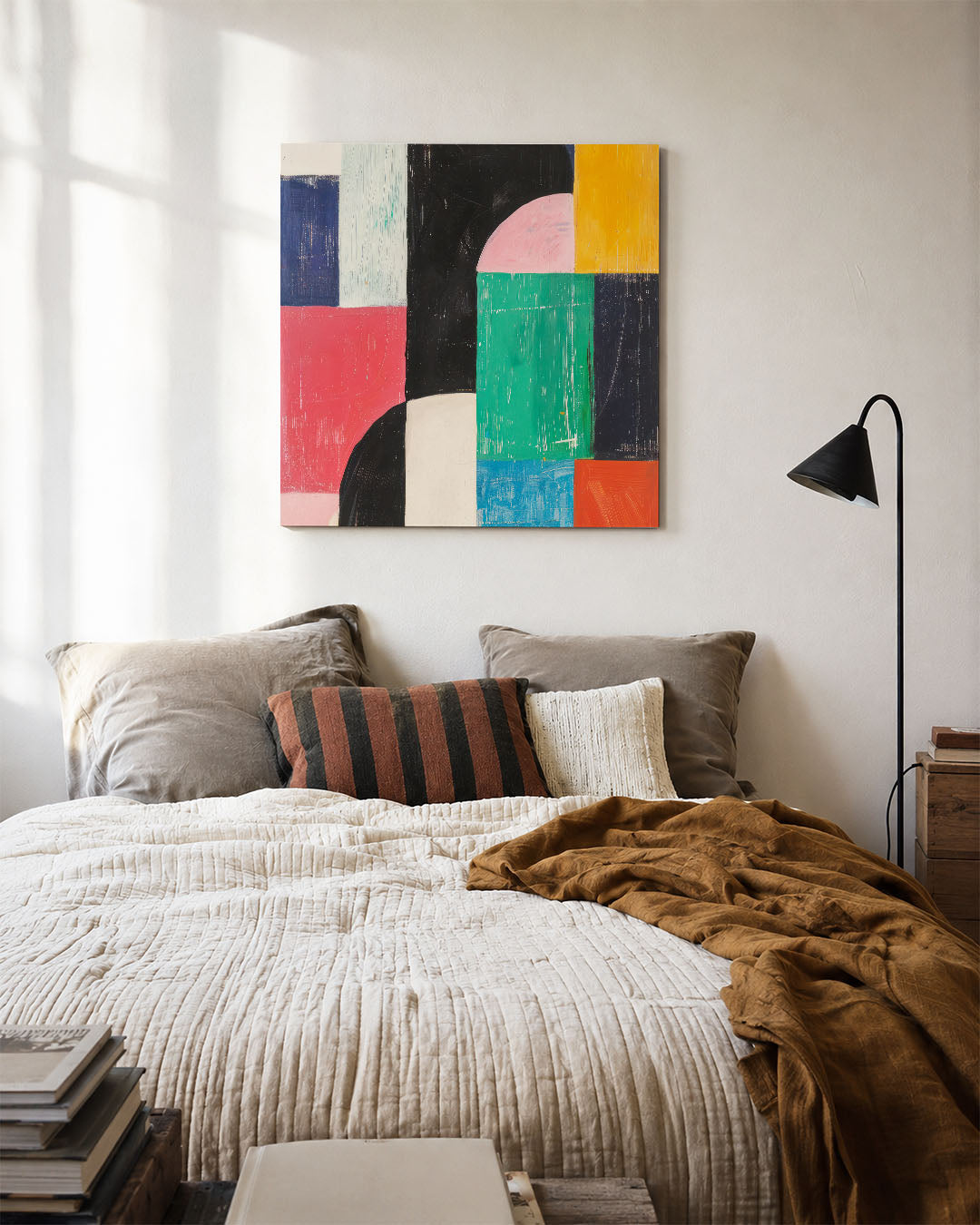 Geometrische kleurencompositie Kunstwerk