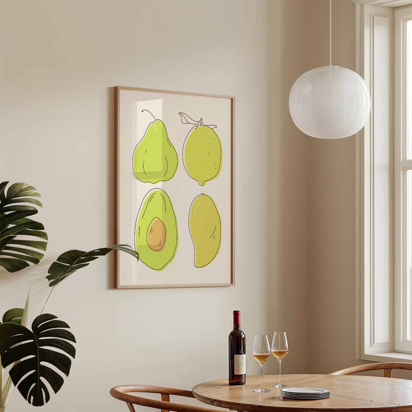 Vrolijke Fruit Illustratie Poster-WallArtistic
