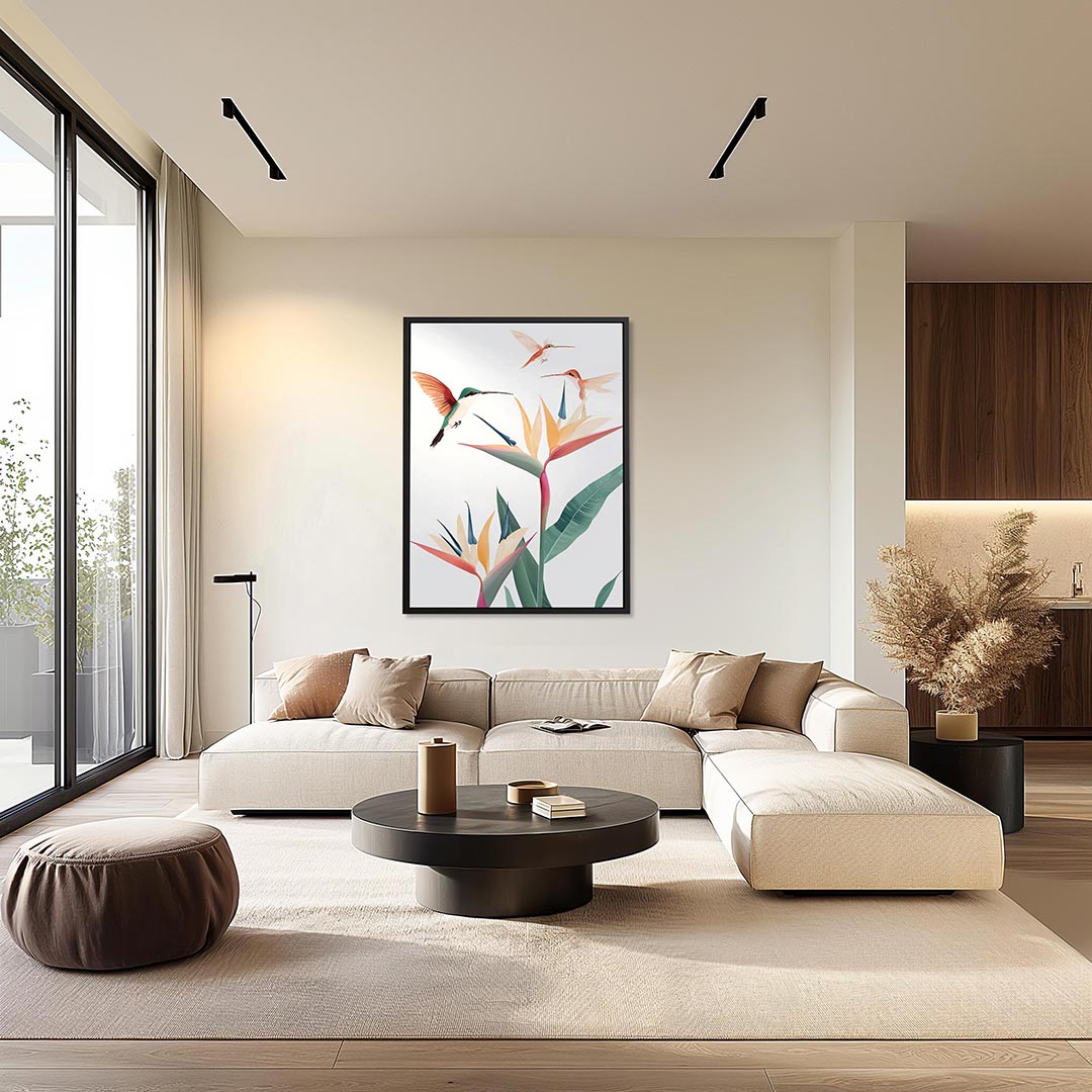 Vogels en bloemen Kunstwerk