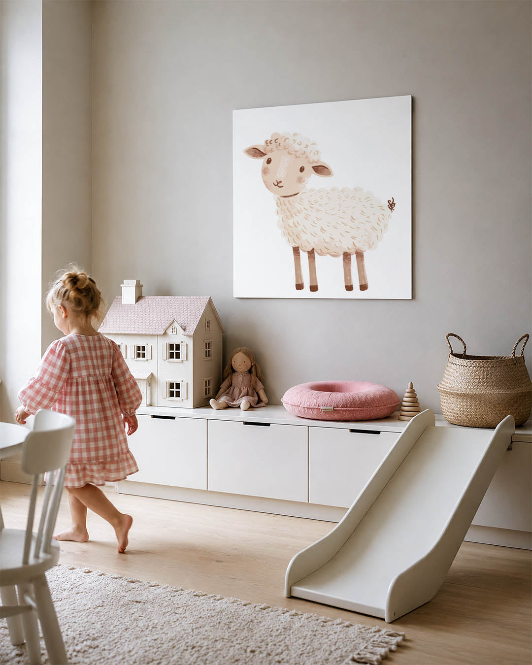 Schattig schaapje illustratie Kunstwerk