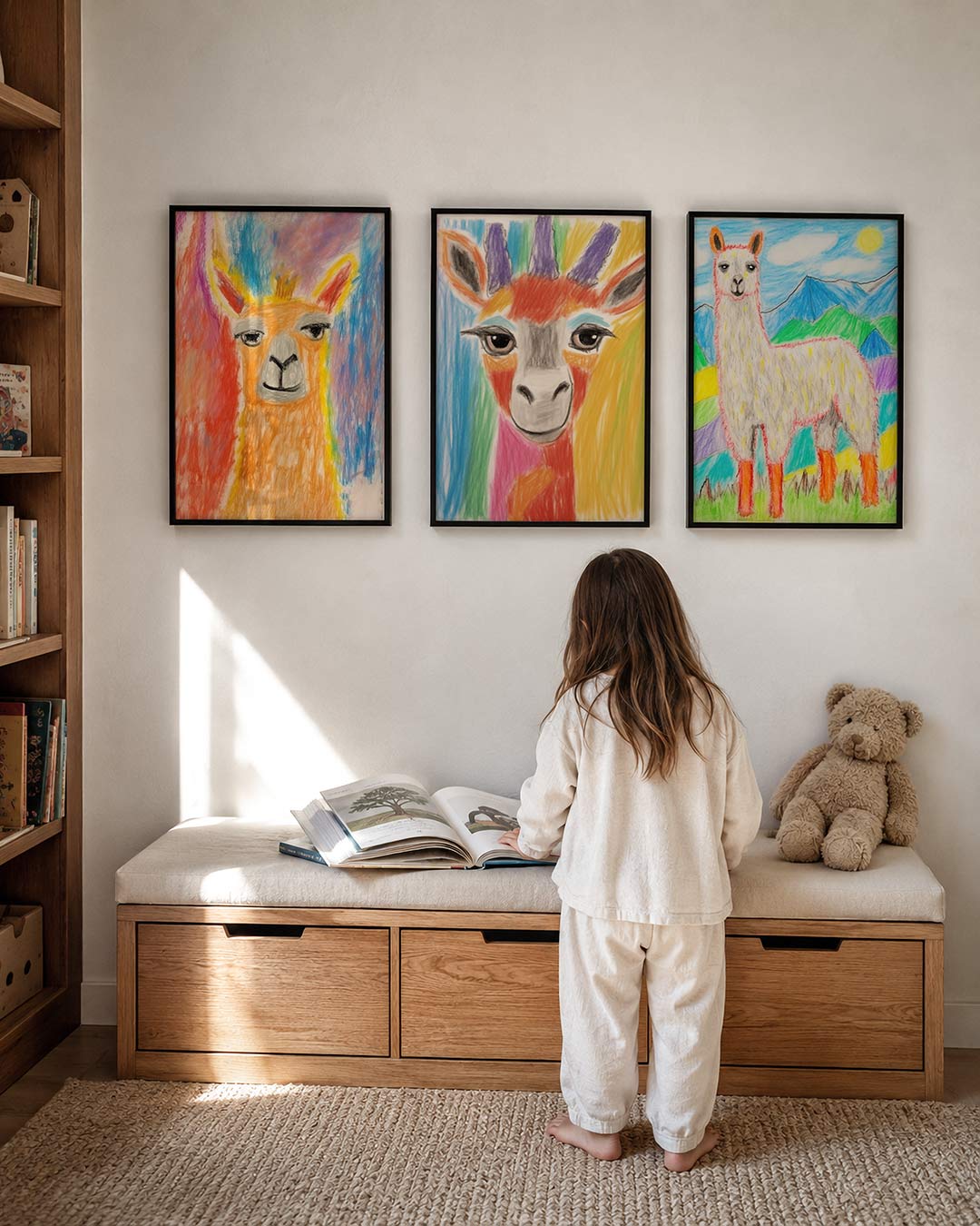 Kleurrijke lama portret Posterset