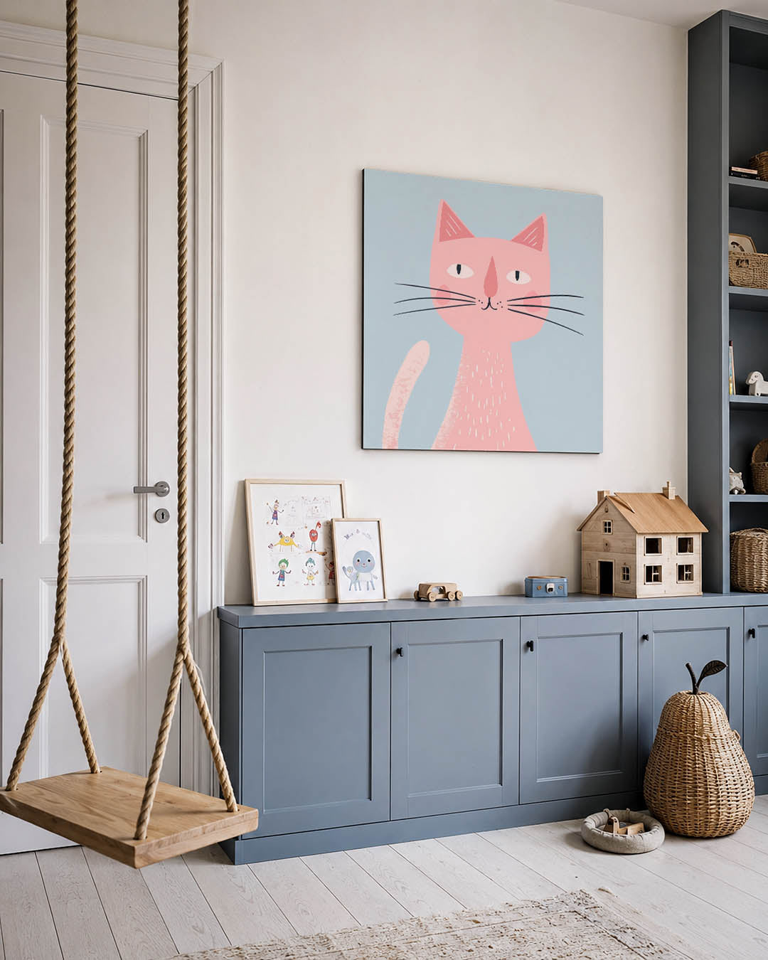 Speelse kat illustratie Kunstwerk