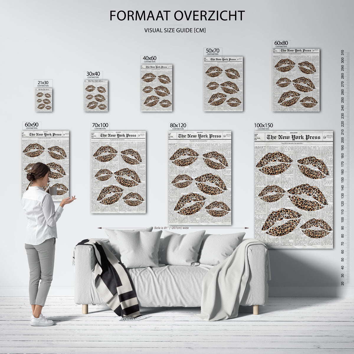 Luipaard lippen Poster