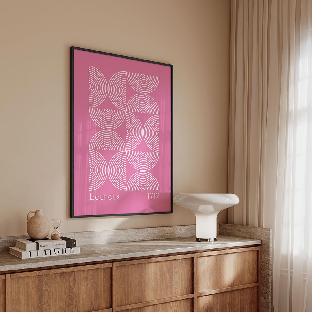 Cirkelritme roze Poster