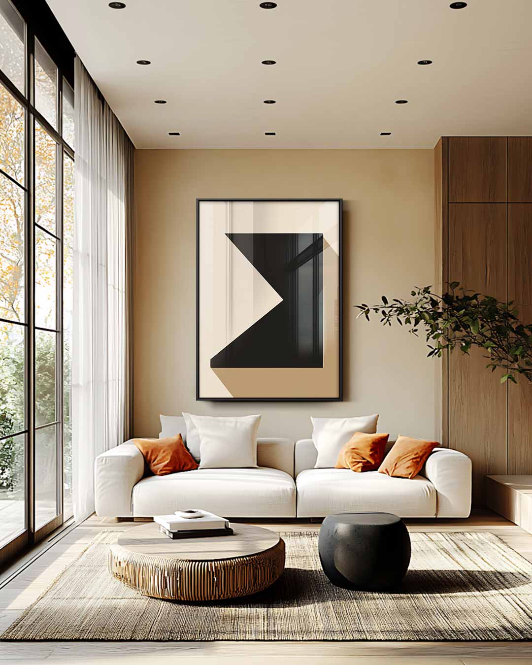 Geometrische Schaduw Kunstwerk-canvas-dibond-plexiglas-wanddecoratie-WallArtistic