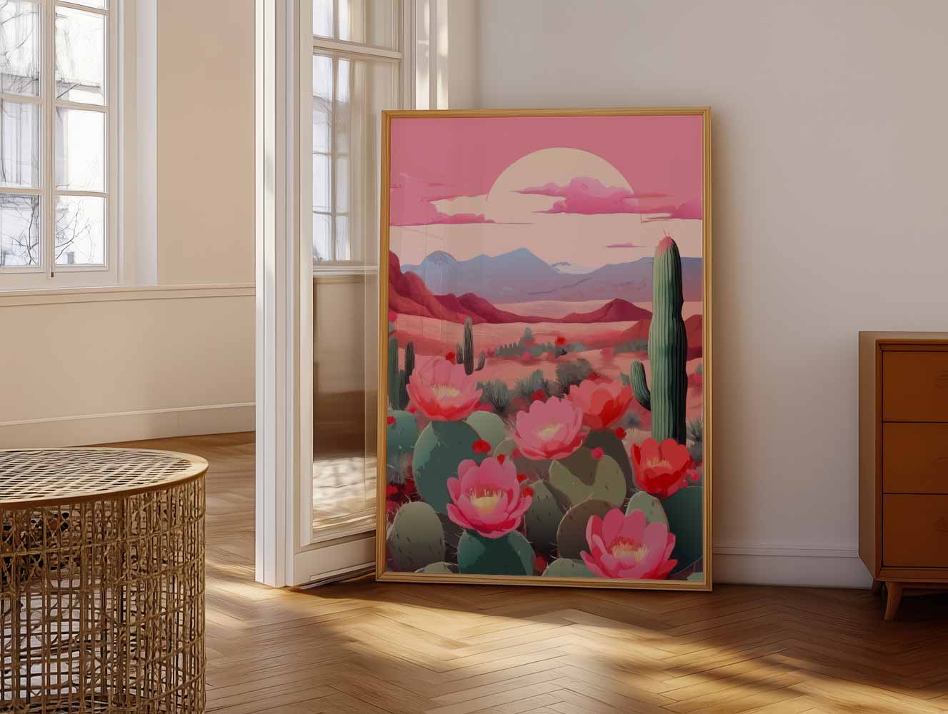 Woestijnbloemen bij Zonsondergang Poster-WallArtistic