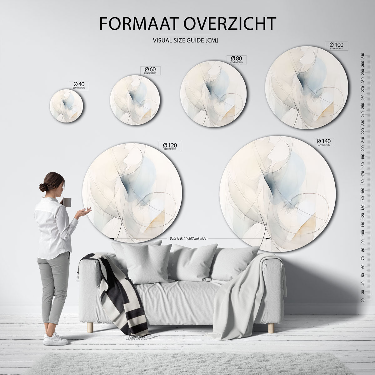 Abstracte lijnen Muurcirkel