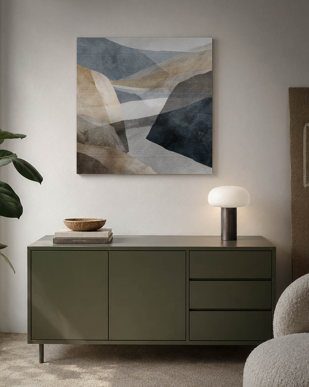 Gelaagde landschap vormen Kunstwerk