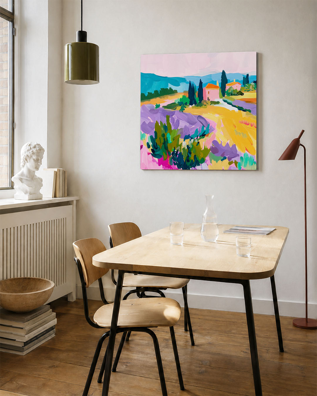 Kleurrijk landschap Kunstwerk