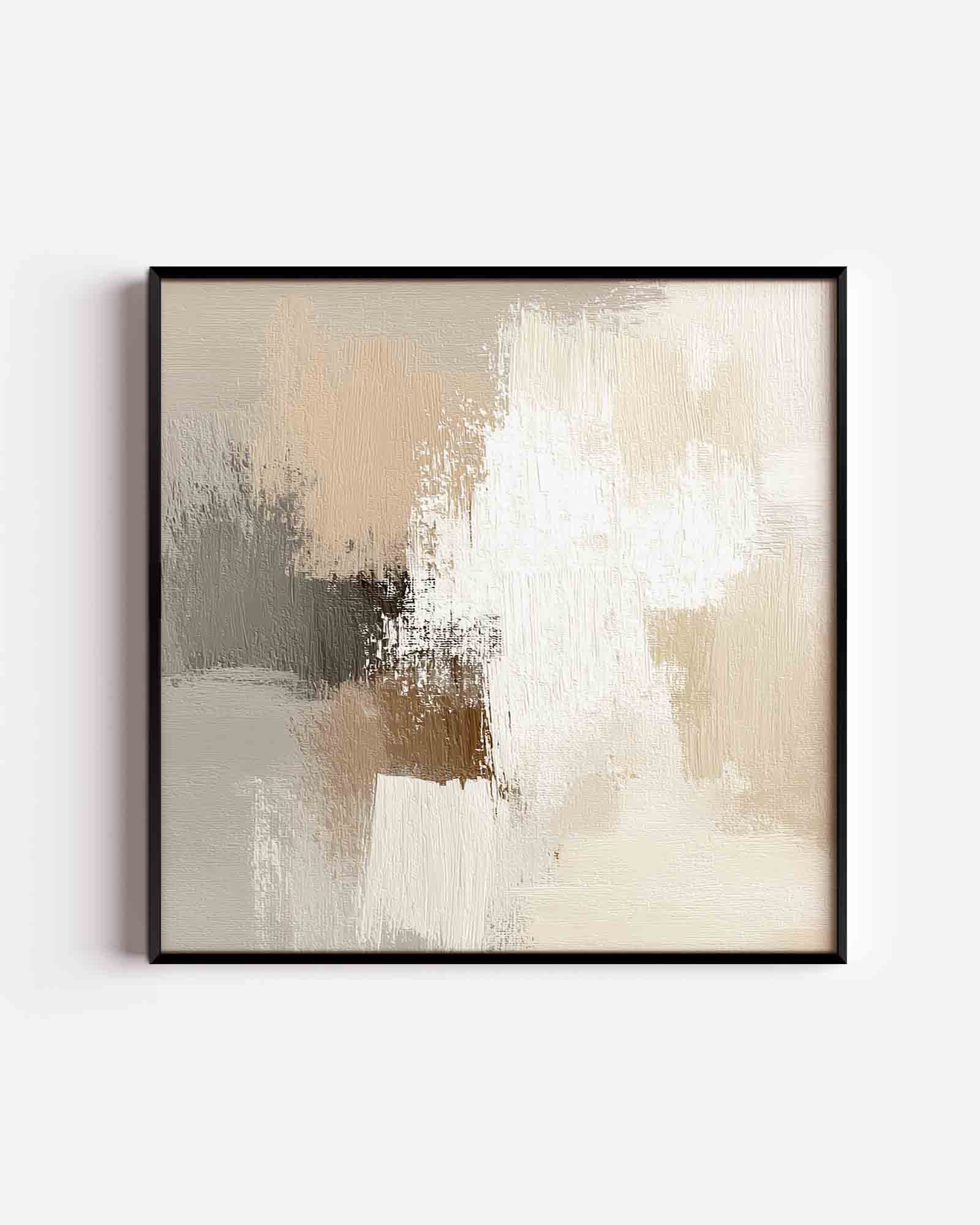 Abstracte beige en grijze Poster