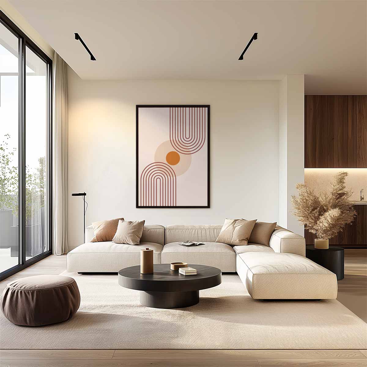 Retro Cirkelpatroon Wanddecoratie Kunstwerk-canvas-dibond-plexiglas-wanddecoratie-WallArtistic