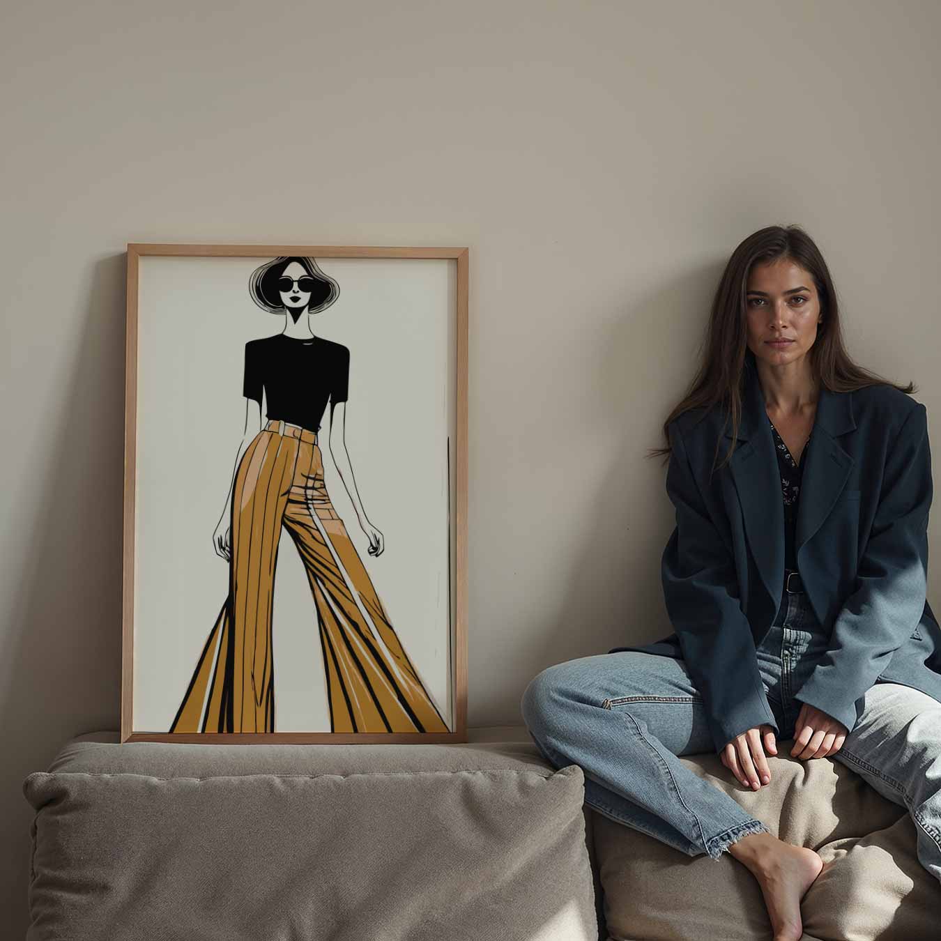Trendy Fashionista Illustratie Poster-WallArtistic
