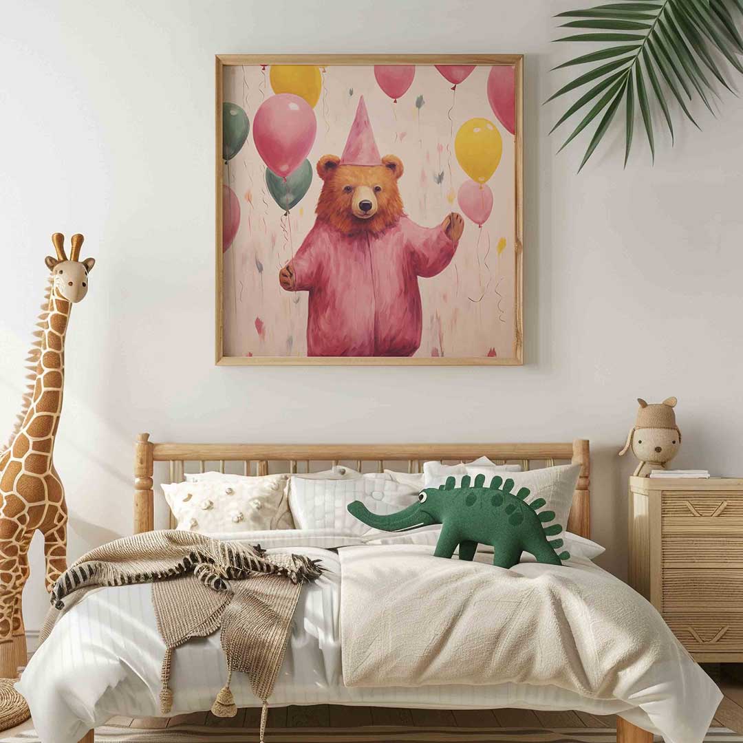 Beer met ballonnen Poster