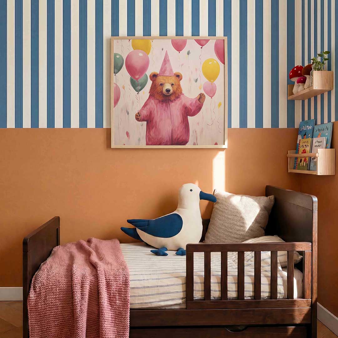 Beer met ballonnen Poster