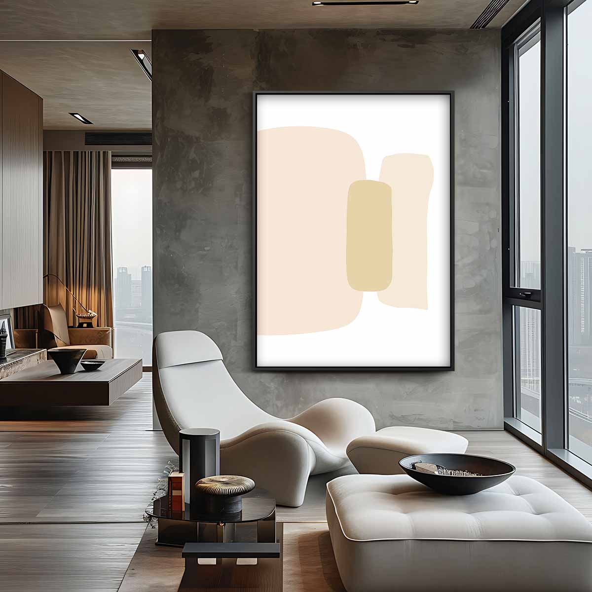 Harmonieuze Abstracte Vormen Kunstwerk-canvas-dibond-plexiglas-wanddecoratie-WallArtistic