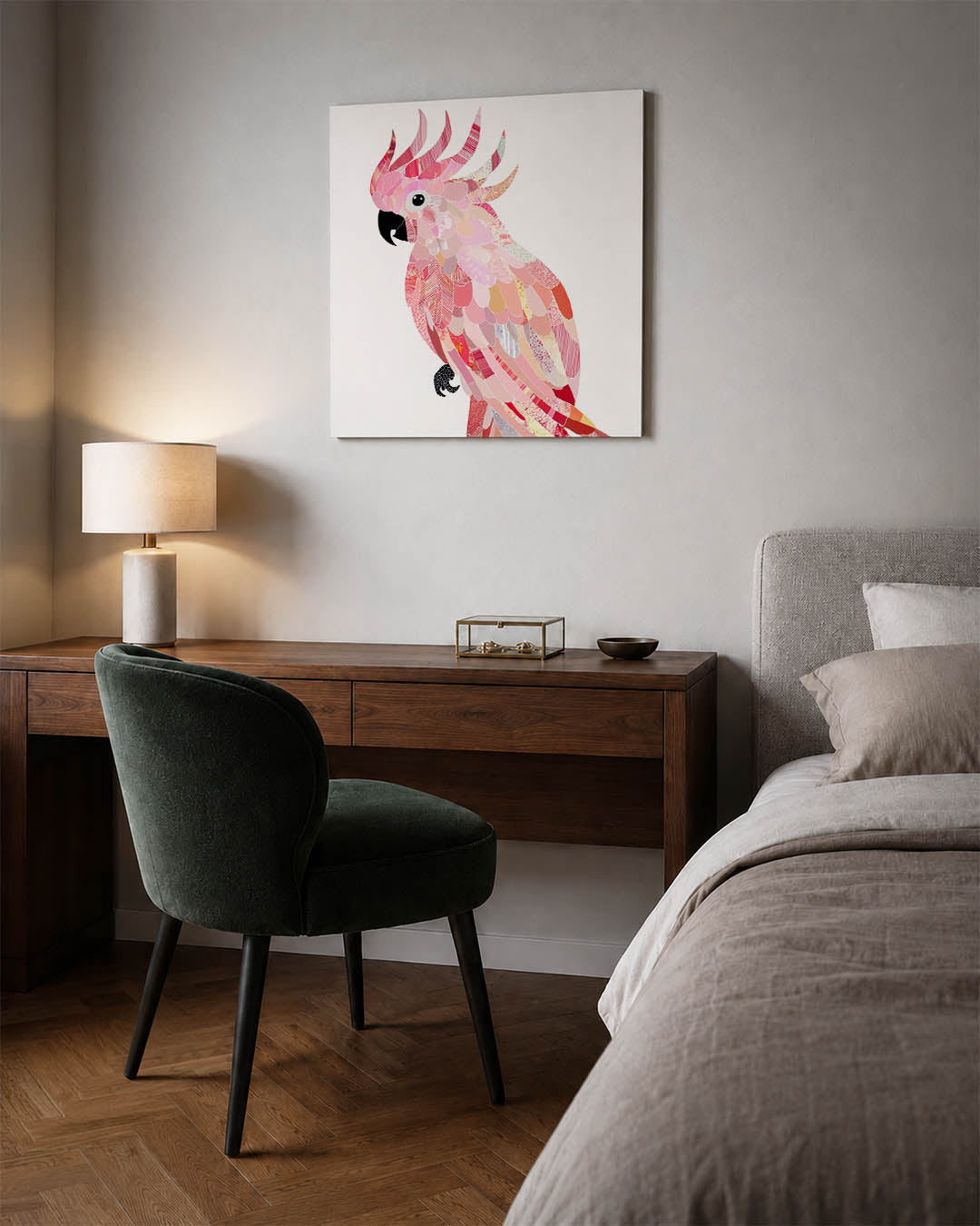 Vrolijke vogel collage Kunstwerk