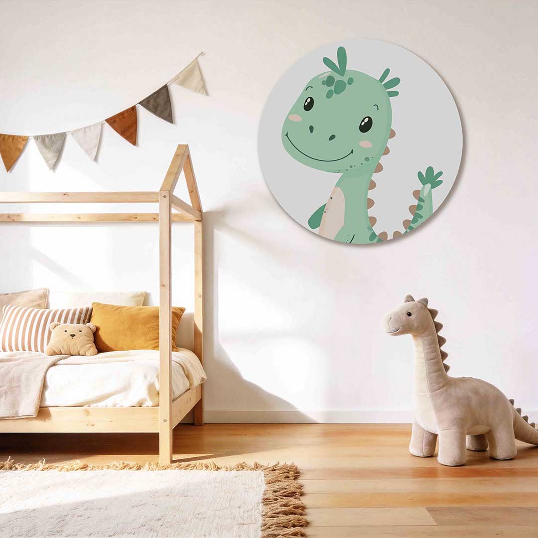 Groene dinosaurus Muurcirkel