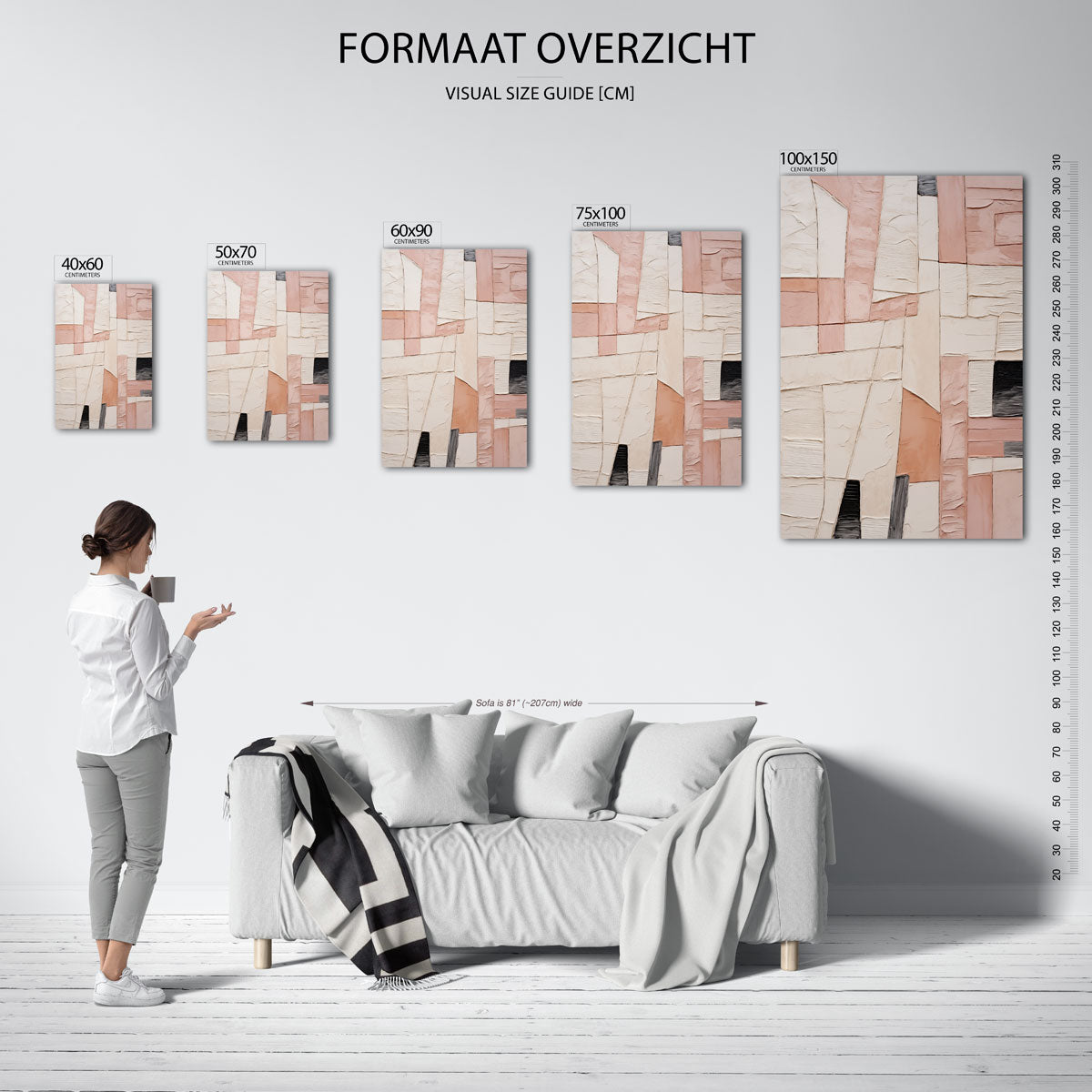 Geometrische vormen compositie Kunstwerk