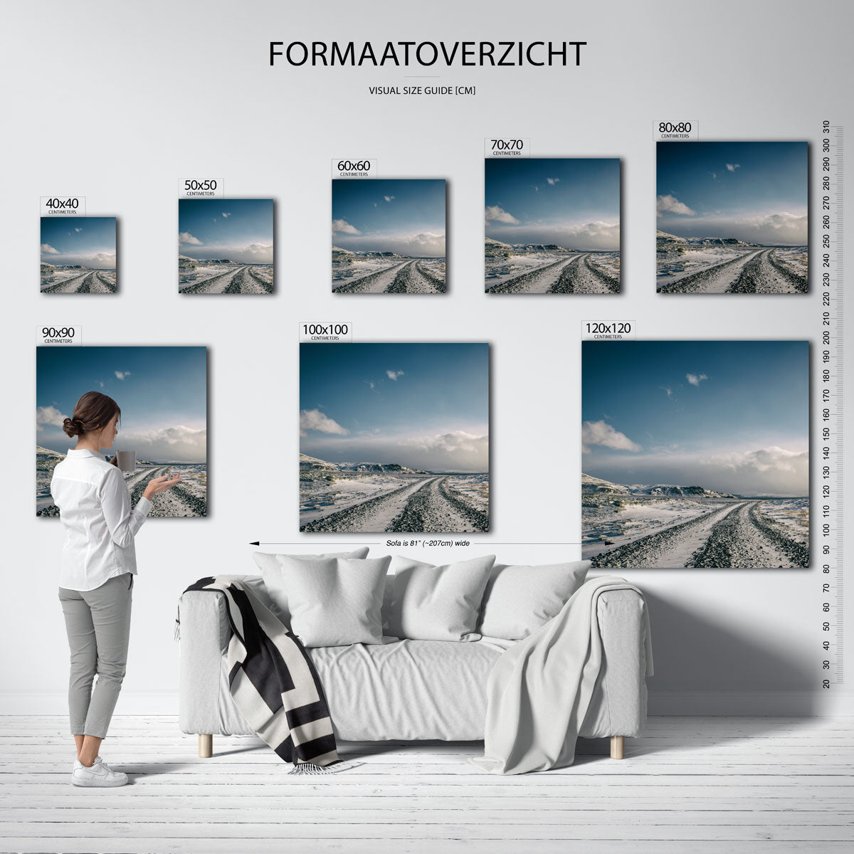 Winterse landschap Kunstwerk