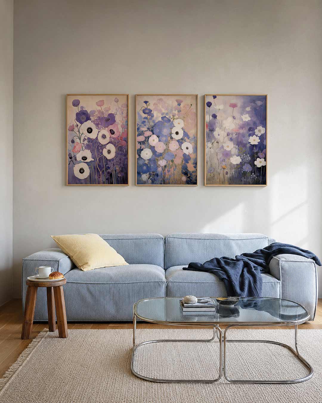 Bloemrijke kleurvlakken Posterset
