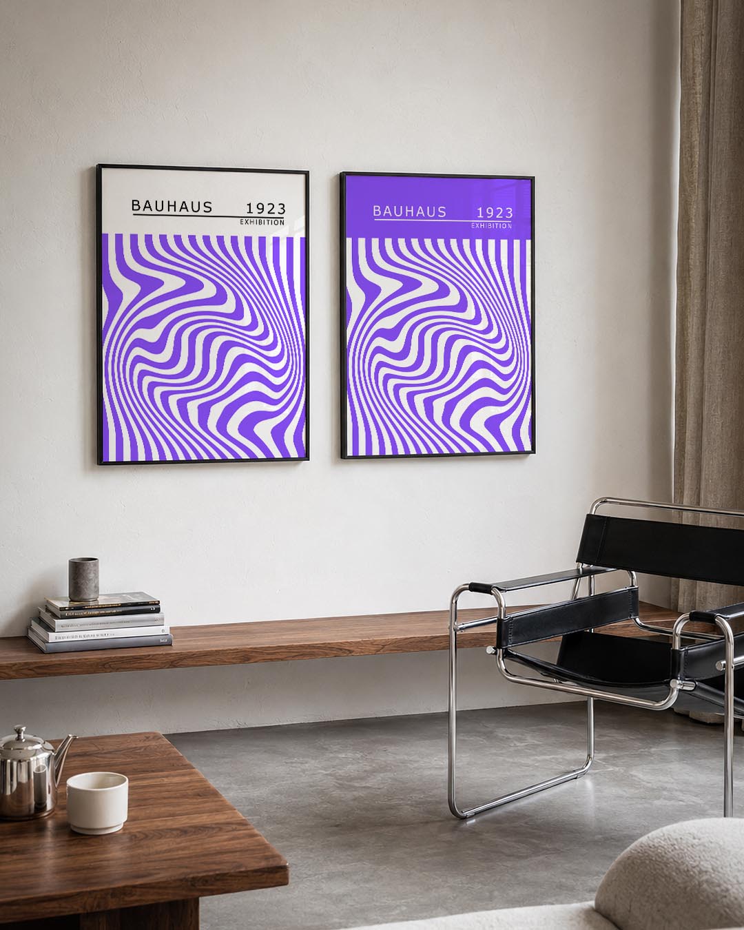 Golvend lijnenpatroon Posterset