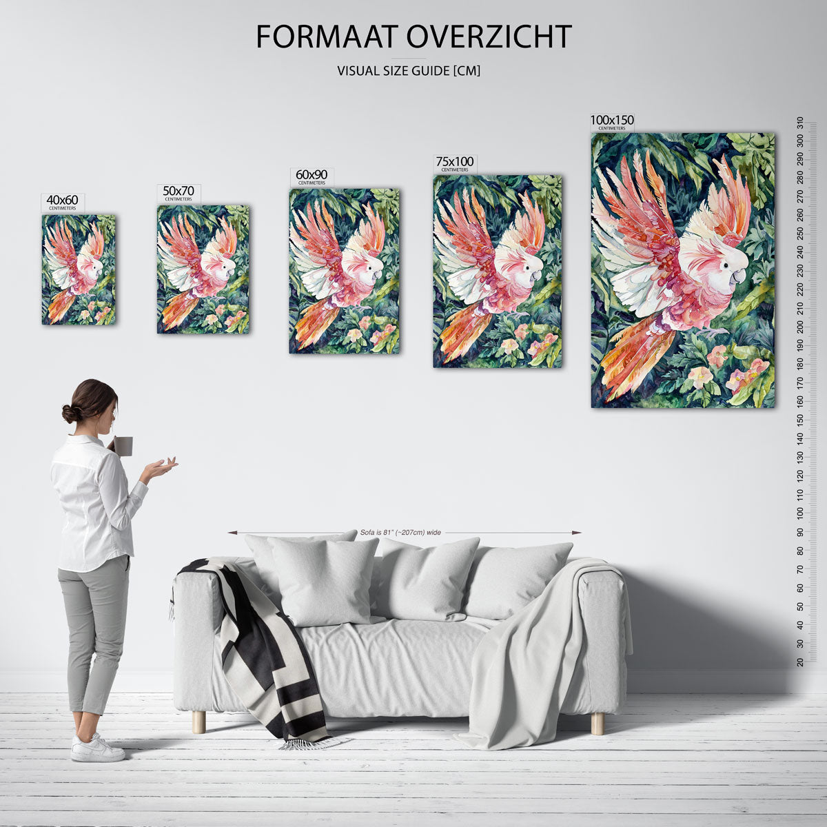 Vrolijke papegaai Kunstwerk