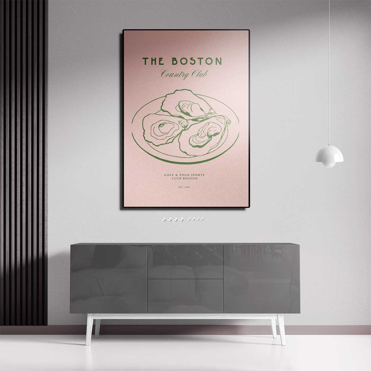 Boston Country Club Illustratie Kunstwerk-canvas-dibond-plexiglas-wanddecoratie-WallArtistic