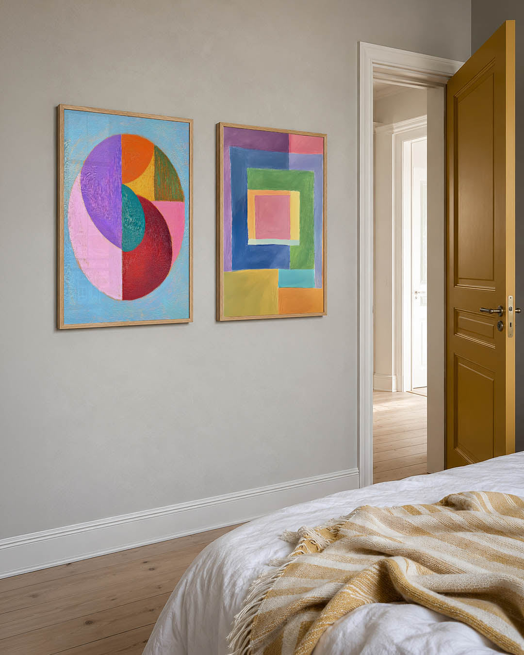 Kleurrijke cirkelcompositie Posterset