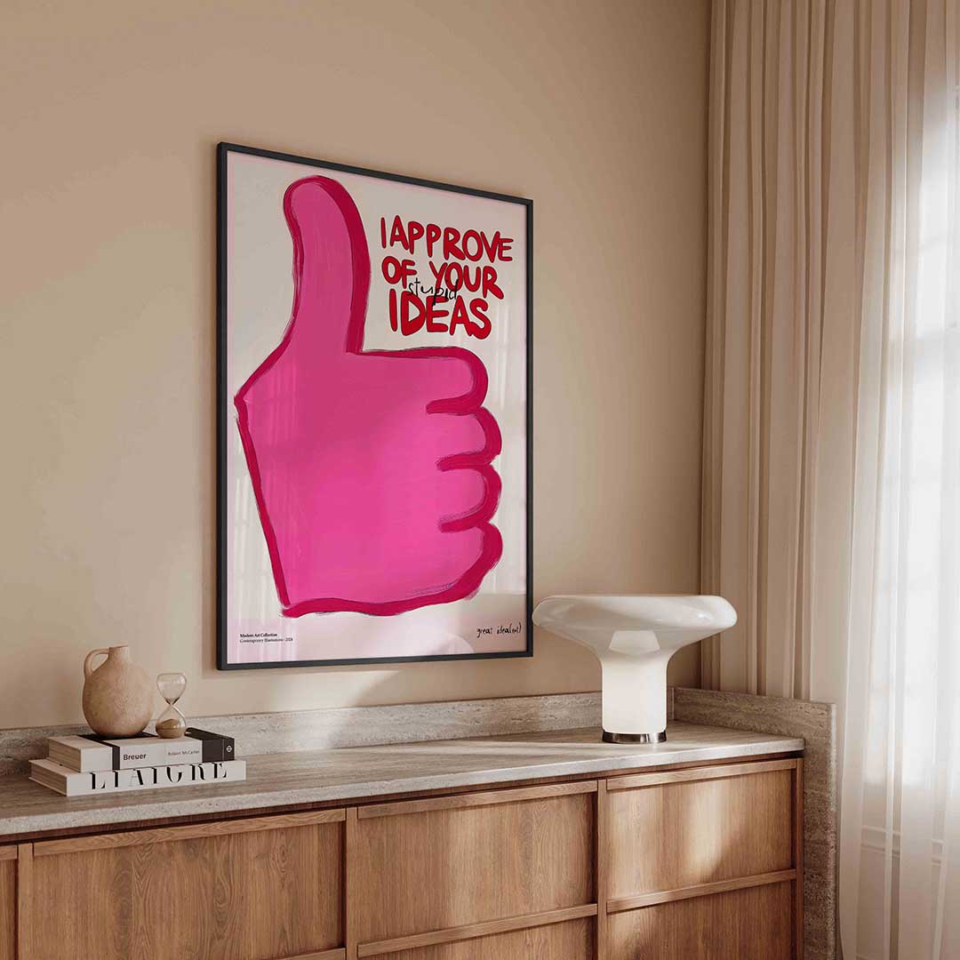 Roze duim omhoog Poster