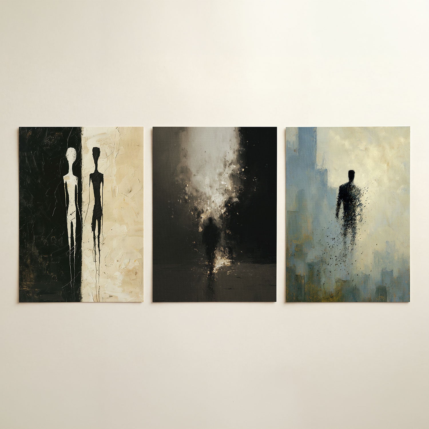 Tegenovergestelde silhouetten Posterset