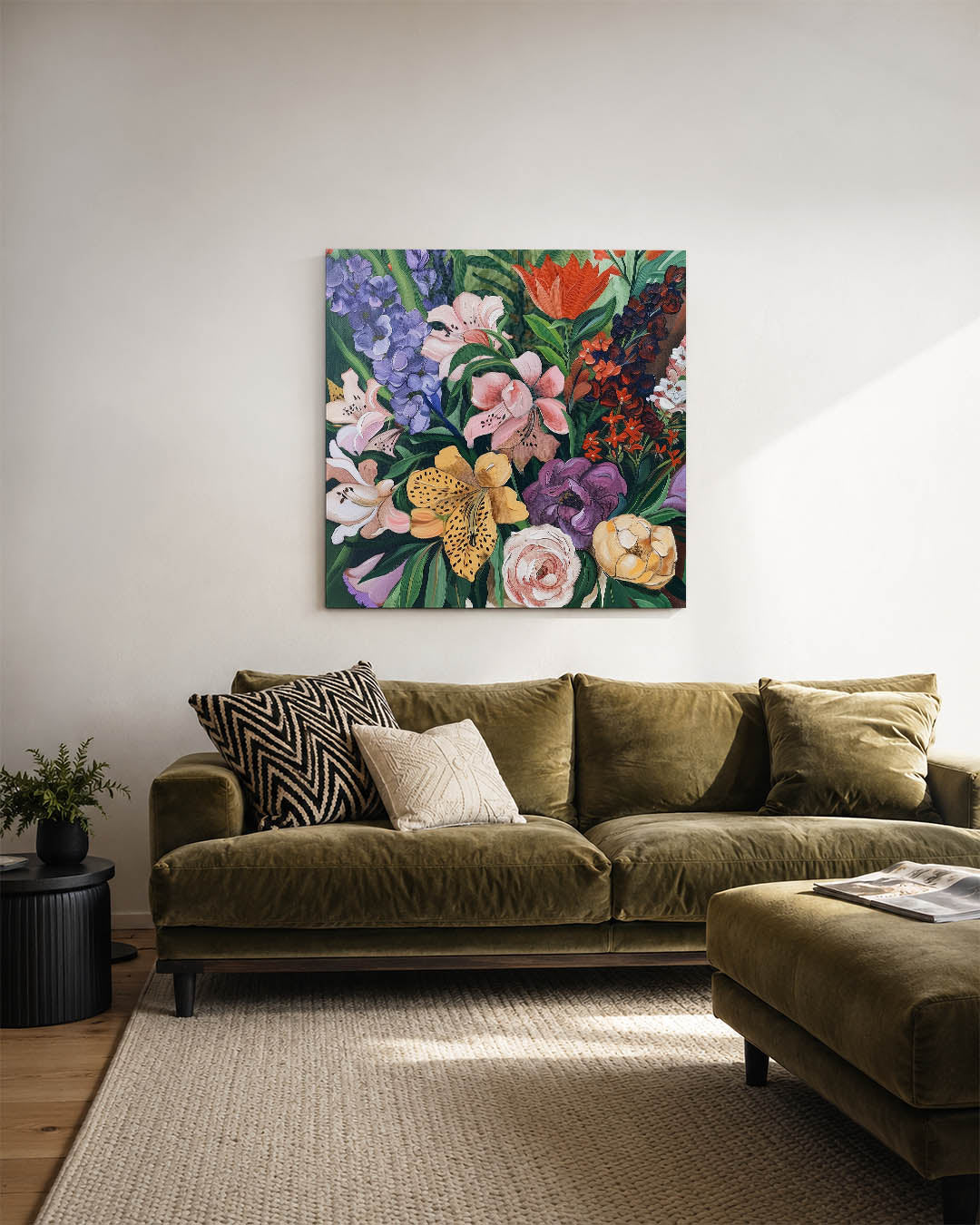 Bloemrijke compositie Kunstwerk