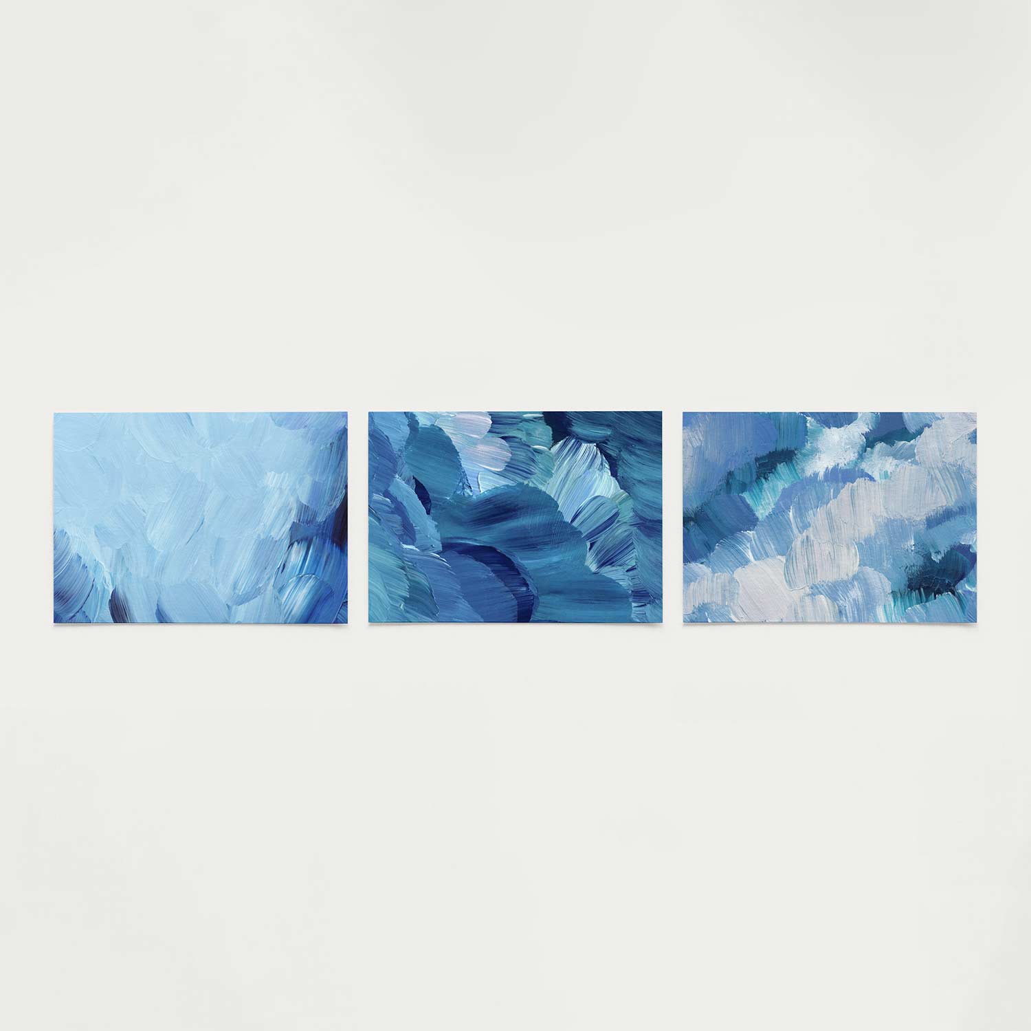 Blauwe borstelstreken Posterset
