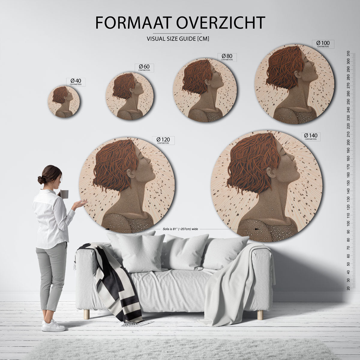 Profiel met stralen Muurcirkel