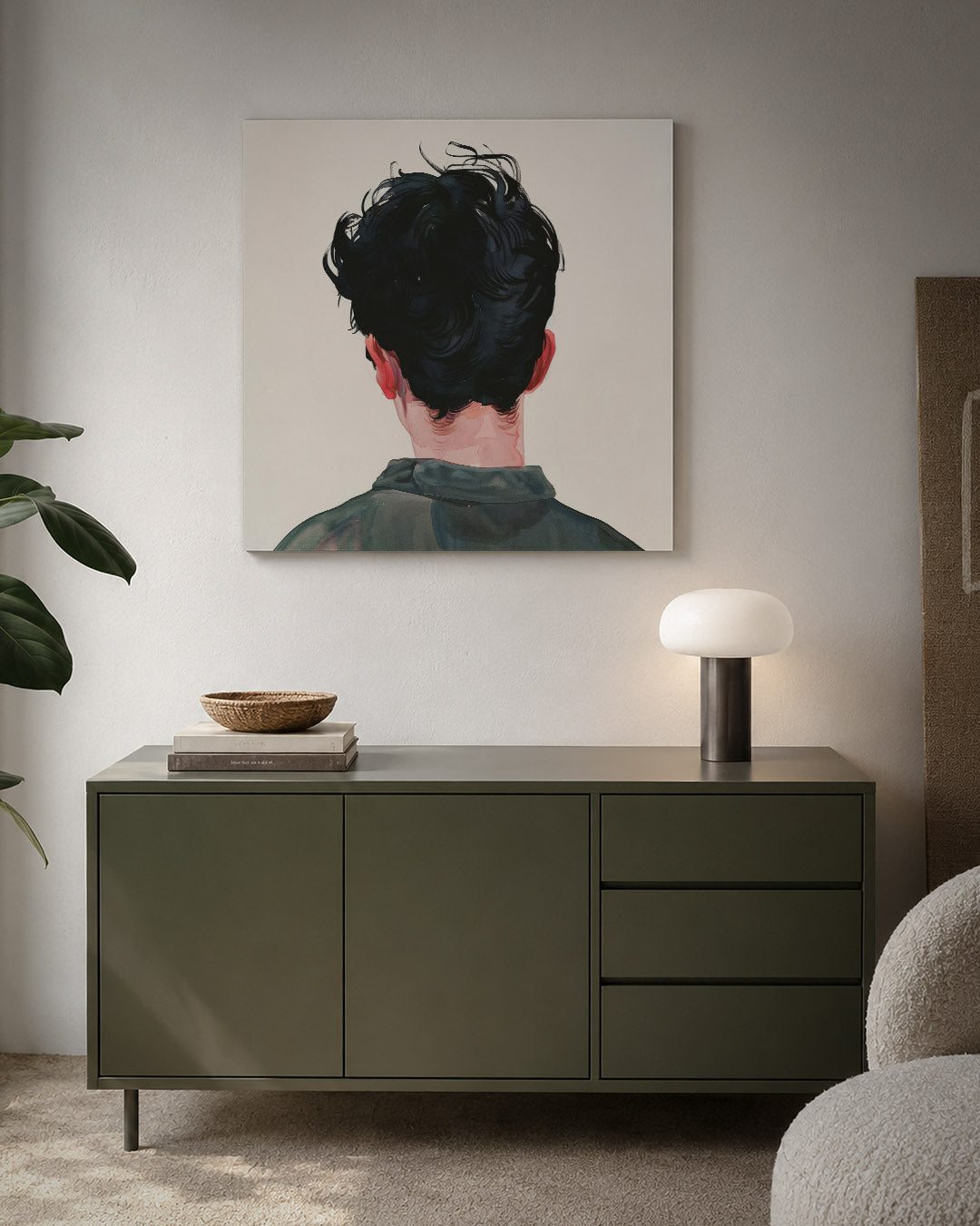 Achterkant portret Kunstwerk