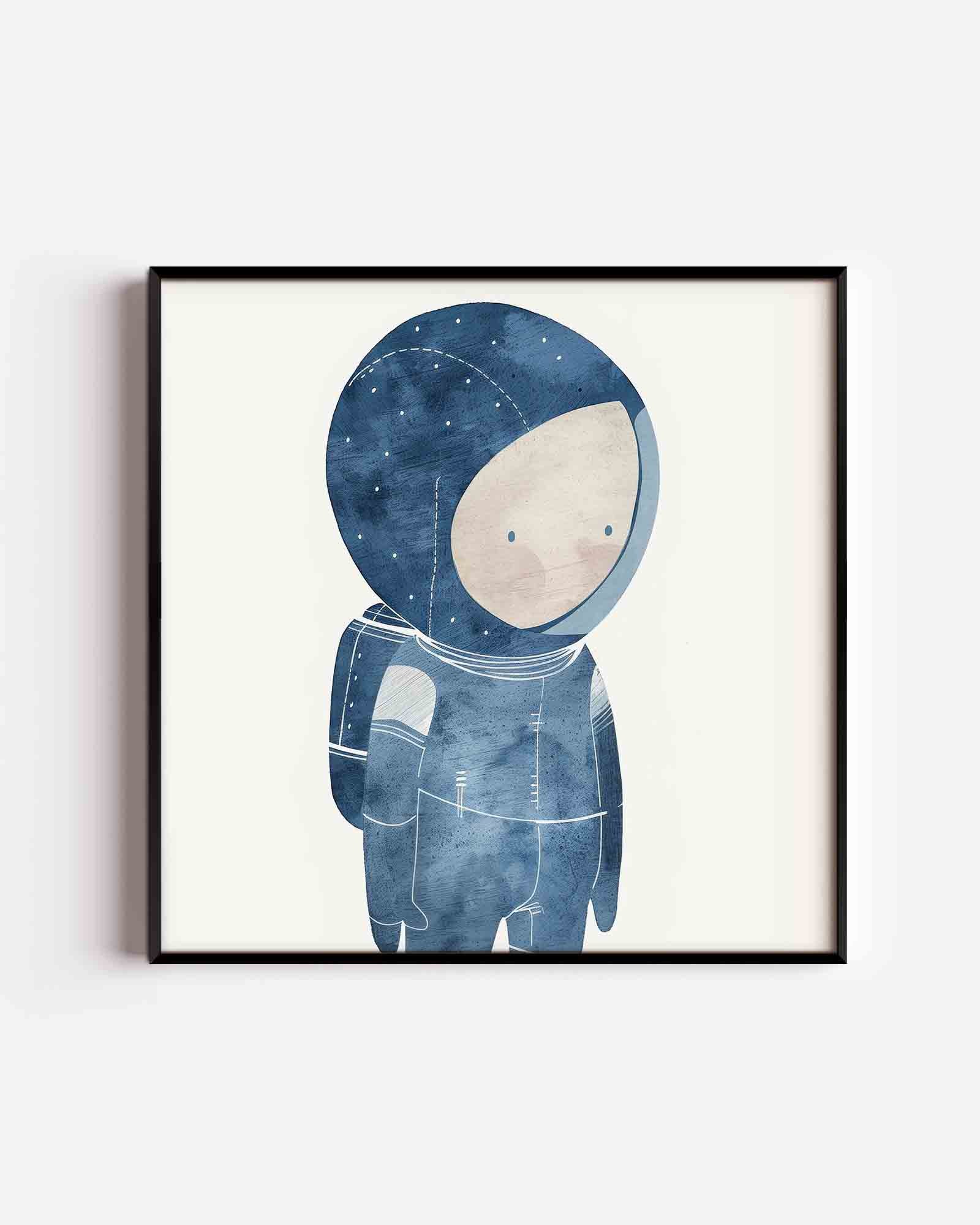 Astronaut in blauw Poster